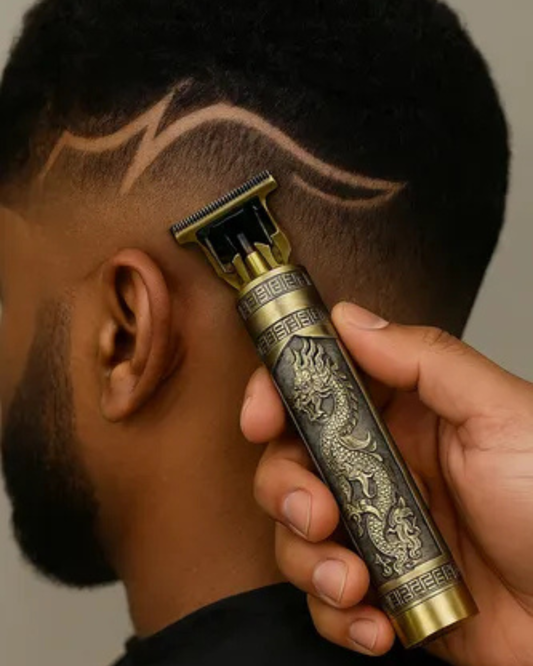 Maquina De Cortar Pelo Afeitadora Patillera Vintage Dragon Dorado